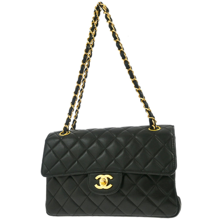 Chanel Black Lambskin Double Sided Classic Flap Shoulder Bag