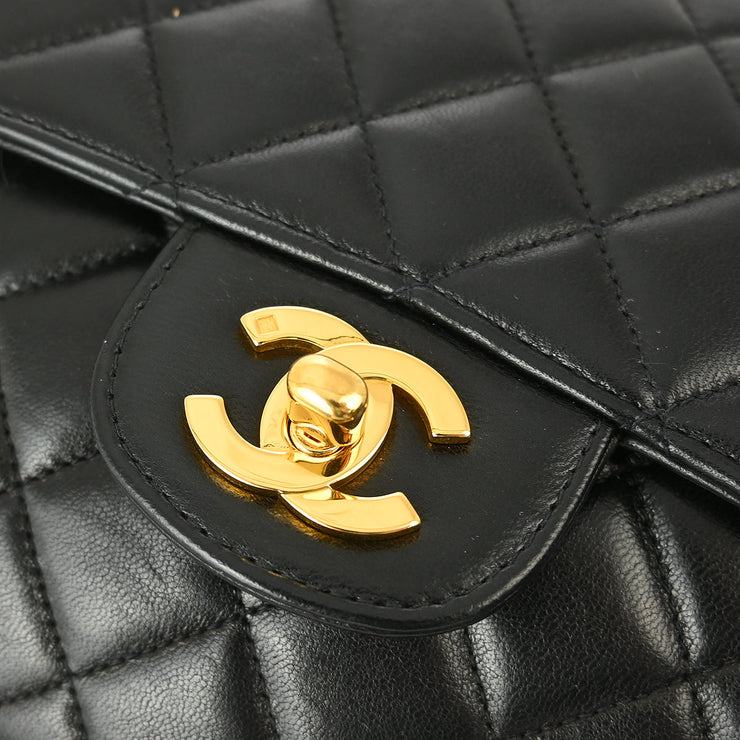 Chanel Black Lambskin Double Sided Classic Flap Shoulder Bag