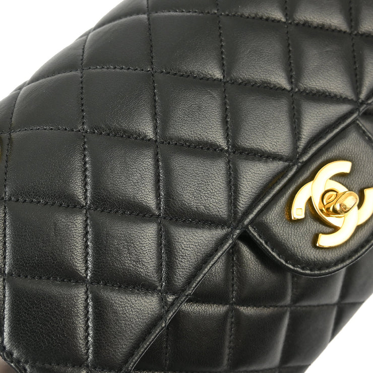 Chanel Black Lambskin Double Sided Classic Flap Shoulder Bag