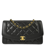 Chanel Black Lambskin Medium Diana Shoulder Bag