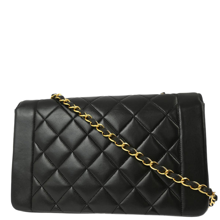 Chanel Black Lambskin Medium Diana Shoulder Bag