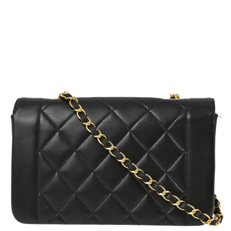 Chanel Black Lambskin Small Diana Shoulder Bag