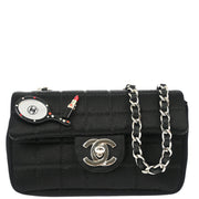 Chanel Black Satin Choco Bar Lipstick Shoulder Bag