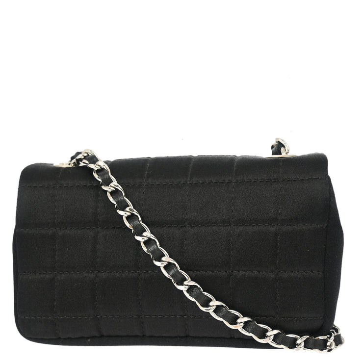 Chanel Black Satin Choco Bar Lipstick Shoulder Bag