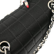 Chanel Black Satin Choco Bar Lipstick Shoulder Bag