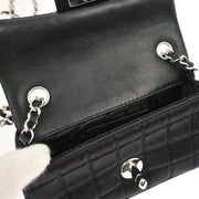 Chanel Black Satin Choco Bar Lipstick Shoulder Bag