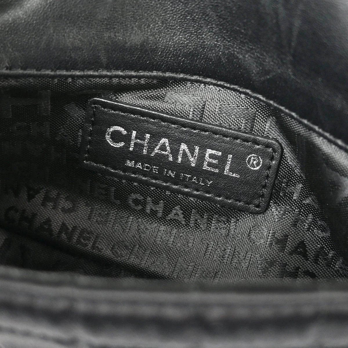 Chanel Black Satin Choco Bar Lipstick Shoulder Bag