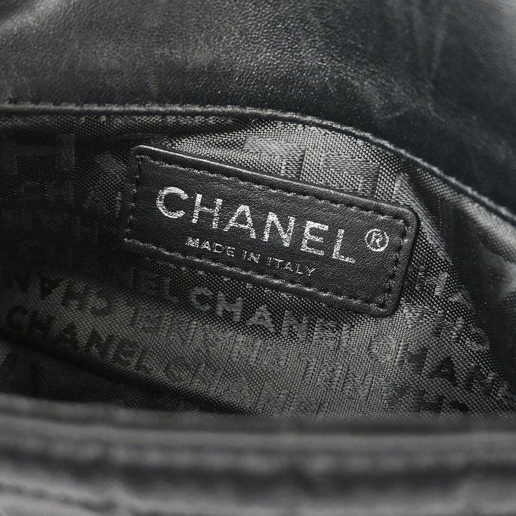 Chanel Black Satin Choco Bar Lipstick Shoulder Bag