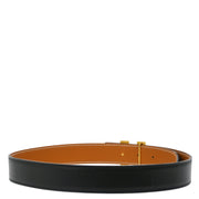 Hermes Black Box Calf Constance Reversible Belt #75 Small Good