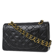 Chanel Black Lambskin Small Classic Double Flap Shoulder Bag