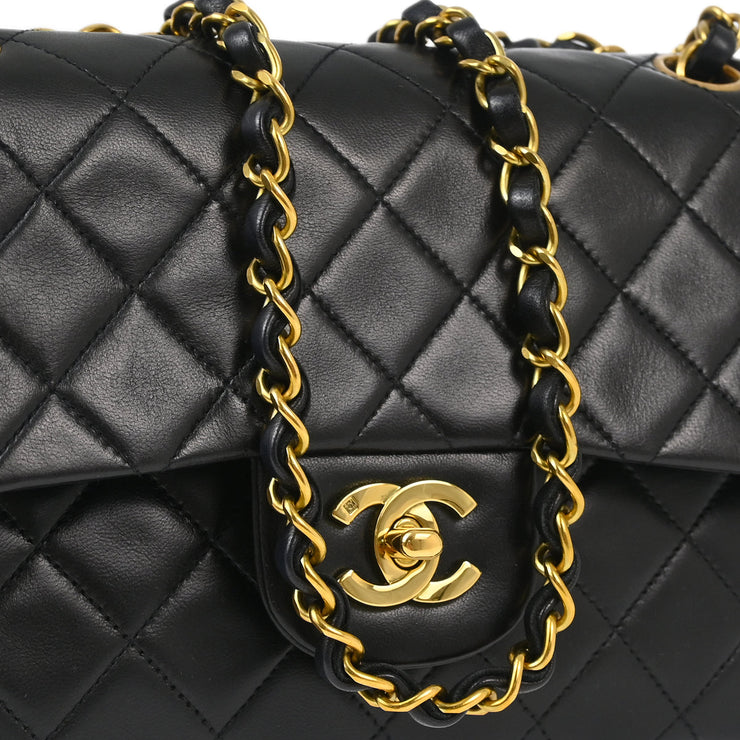 Chanel Black Lambskin Small Classic Double Flap Shoulder Bag