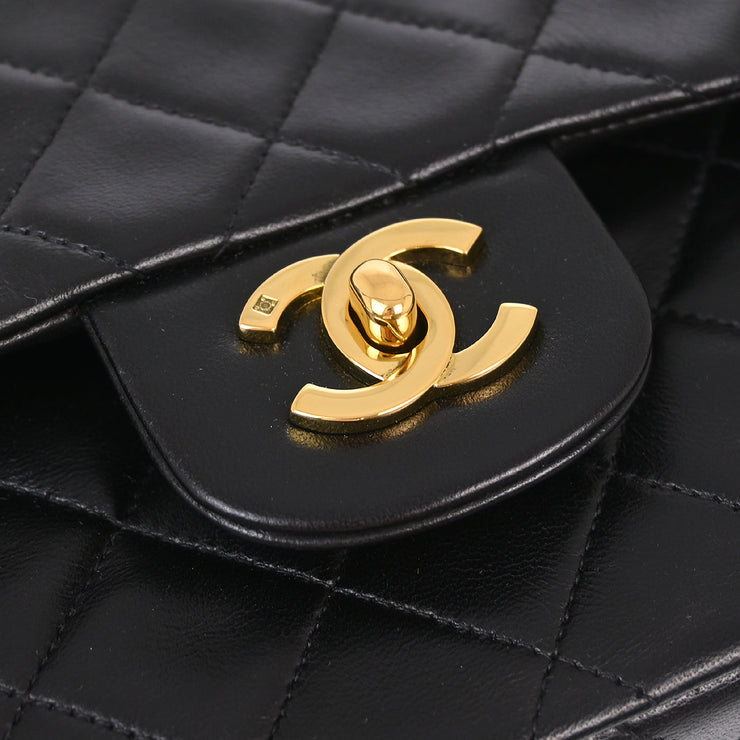 Chanel Black Lambskin Small Classic Double Flap Shoulder Bag