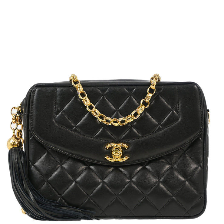 Chanel Black Lambskin Camera Bag Small