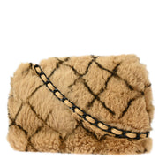 Chanel Beige Fur Chain Shoulder Bag