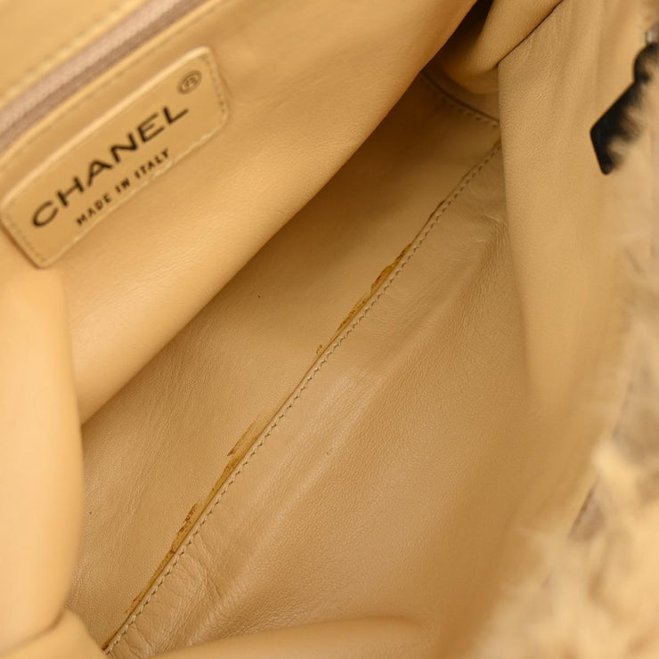 Chanel Beige Fur Chain Shoulder Bag