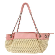 Chanel Pink Cotton Lambskin Double Chain Handbag