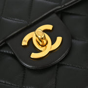 Chanel Black Lambskin Mini Classic Square Flap Shoulder Bag 17