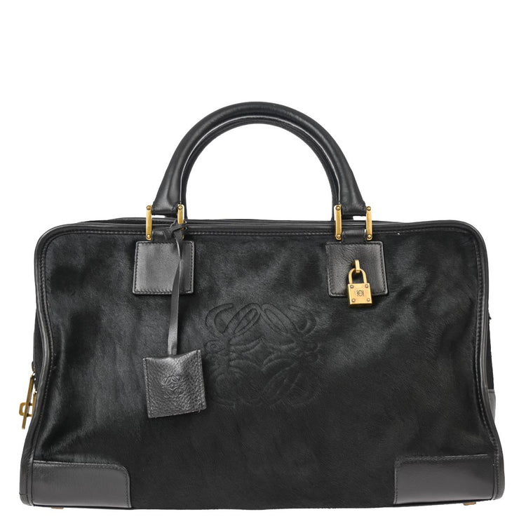 Loewe Black Pony Hair Amazona 36 Handbag