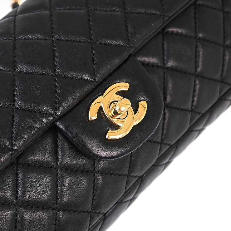 Chanel Black Lambskin Valentine East West Shoulder Bag