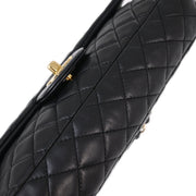 Chanel Black Lambskin Valentine East West Shoulder Bag