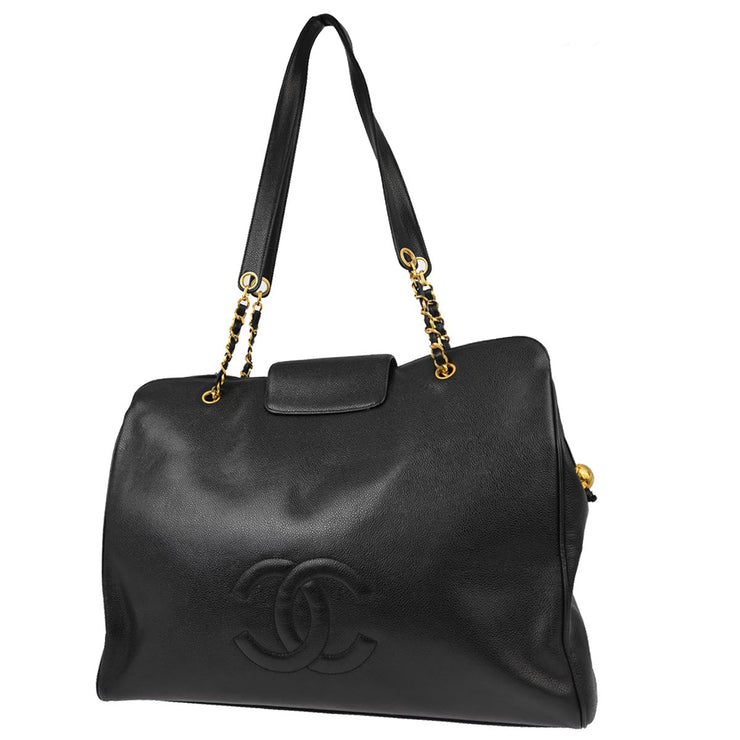 Chanel Black Caviar Supermodel Shoulder Bag