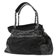 Chanel Black Pony Hair Calfskin Tote Bag