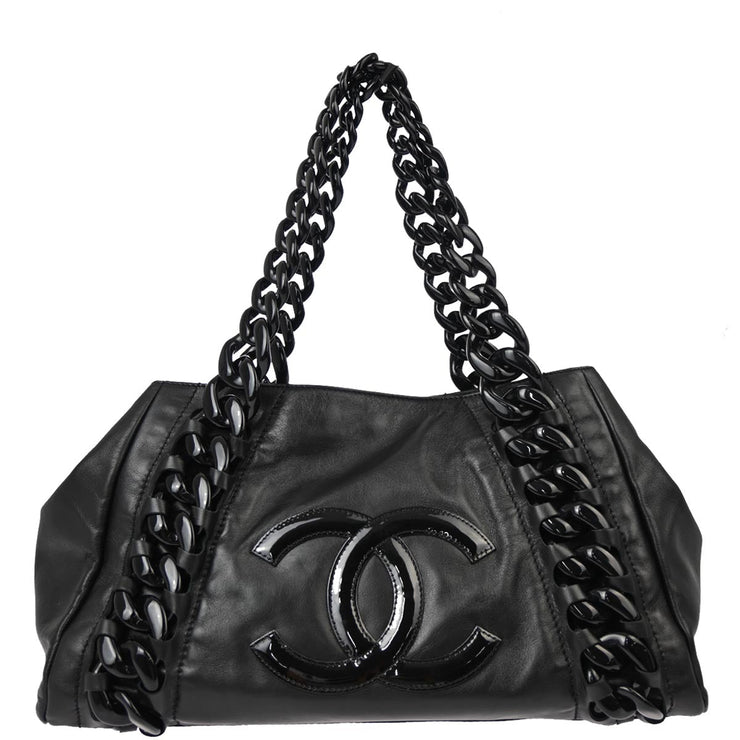 Chanel Black Lambskin Luxury Tote Bag