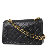 Chanel Black Lambskin Small Classic Double Flap Shoulder Bag