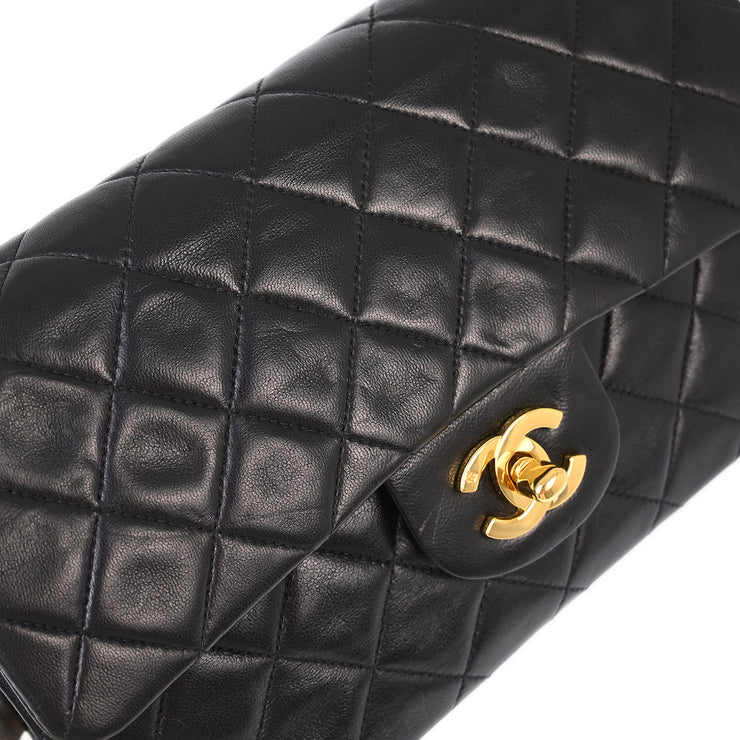 Chanel Black Lambskin Small Classic Double Flap Shoulder Bag