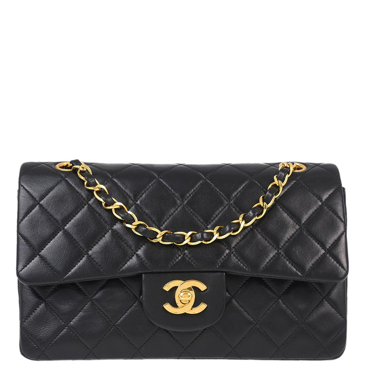 Chanel Black Lambskin Small Classic Double Flap Shoulder Bag