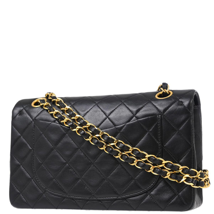 Chanel Black Lambskin Small Classic Double Flap Shoulder Bag