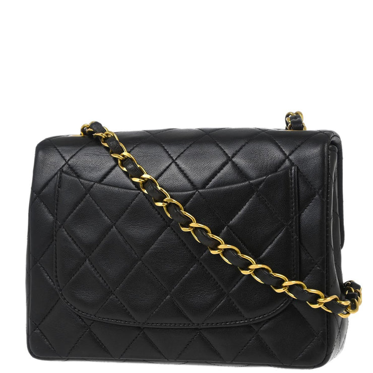 Chanel Black Lambskin Mini Classic Square Flap Shoulder Bag 17