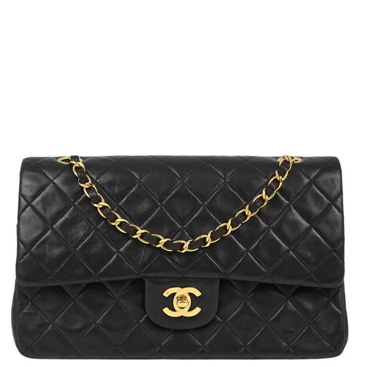 Chanel Black Lambskin Medium Classic Double Flap Shoulder Bag