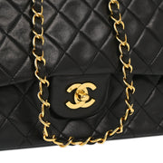 Chanel Black Lambskin Medium Classic Double Flap Shoulder Bag