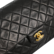 Chanel Black Lambskin Medium Classic Double Flap Shoulder Bag