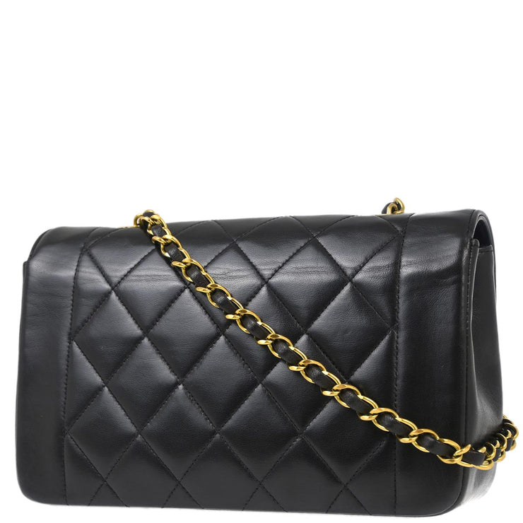 Chanel Black Lambskin Small Diana Shoulder Bag