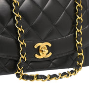 Chanel Black Lambskin Small Diana Shoulder Bag