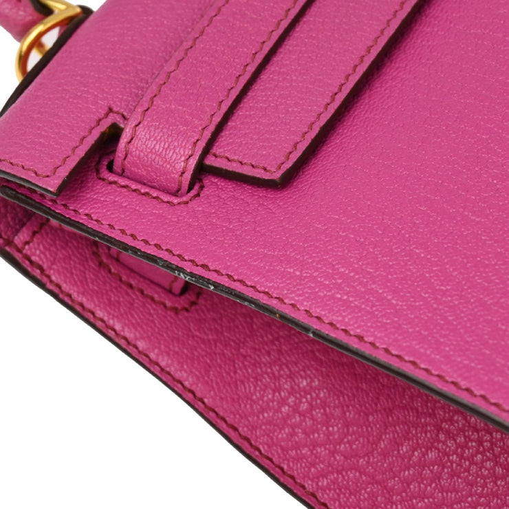 Hermes Fuchsia Chevre Kelly 28 Sellier 2way Shoulder Handbag