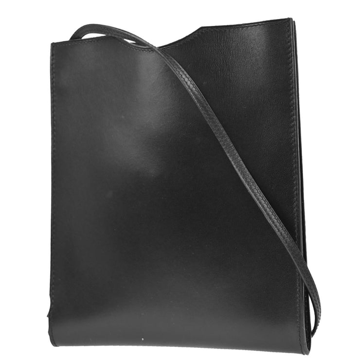 Hermes Black Box Calf Onimaitou Shoulder Bag Pochette