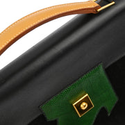 Hermes * Black Gulliver Doblis Lizard President Briefcase