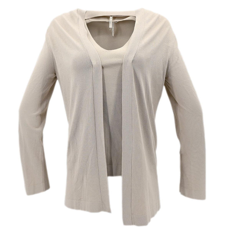 Hermes Ensemble Cardigan Sleeveless Top Beige #L