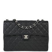 Chanel Black Caviar Jumbo Classic Flap Shoulder Bag