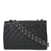 Chanel Black Caviar Jumbo Classic Flap Shoulder Bag