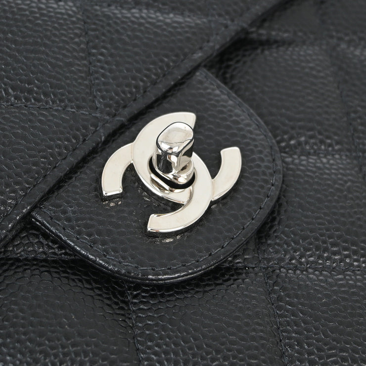 Chanel Black Caviar Jumbo Classic Flap Shoulder Bag