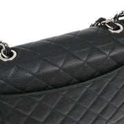 Chanel Black Caviar Jumbo Classic Flap Shoulder Bag