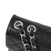 Chanel Black Caviar Jumbo Classic Flap Shoulder Bag