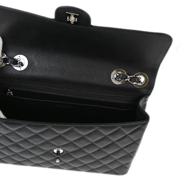 Chanel Black Caviar Jumbo Classic Flap Shoulder Bag