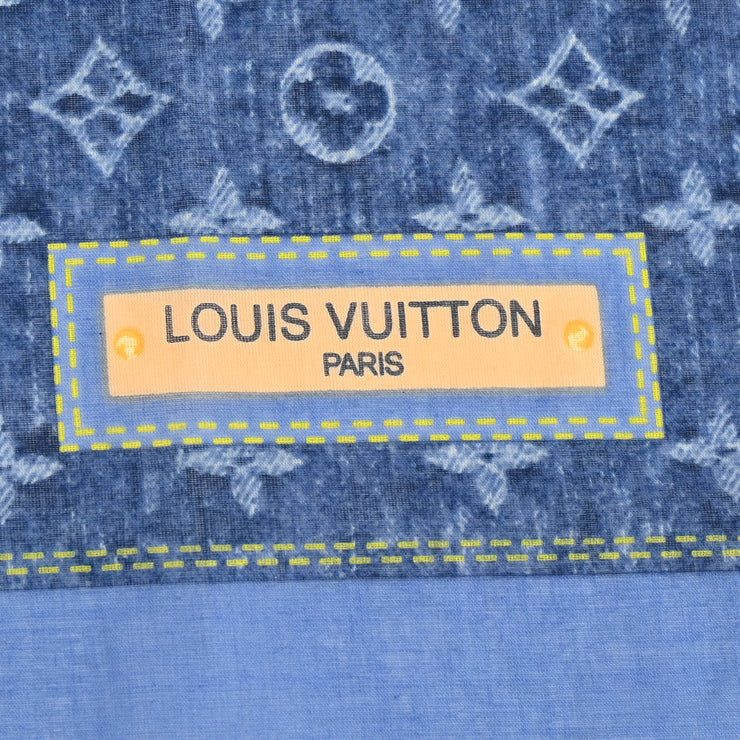 Louis Vuitton Blue Monogram Denim Scarf M71896 Small Good