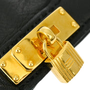 Hermes Black Leather Kelly Jige Gloves #7