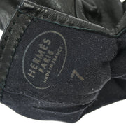 Hermes Black Leather Kelly Jige Gloves #7